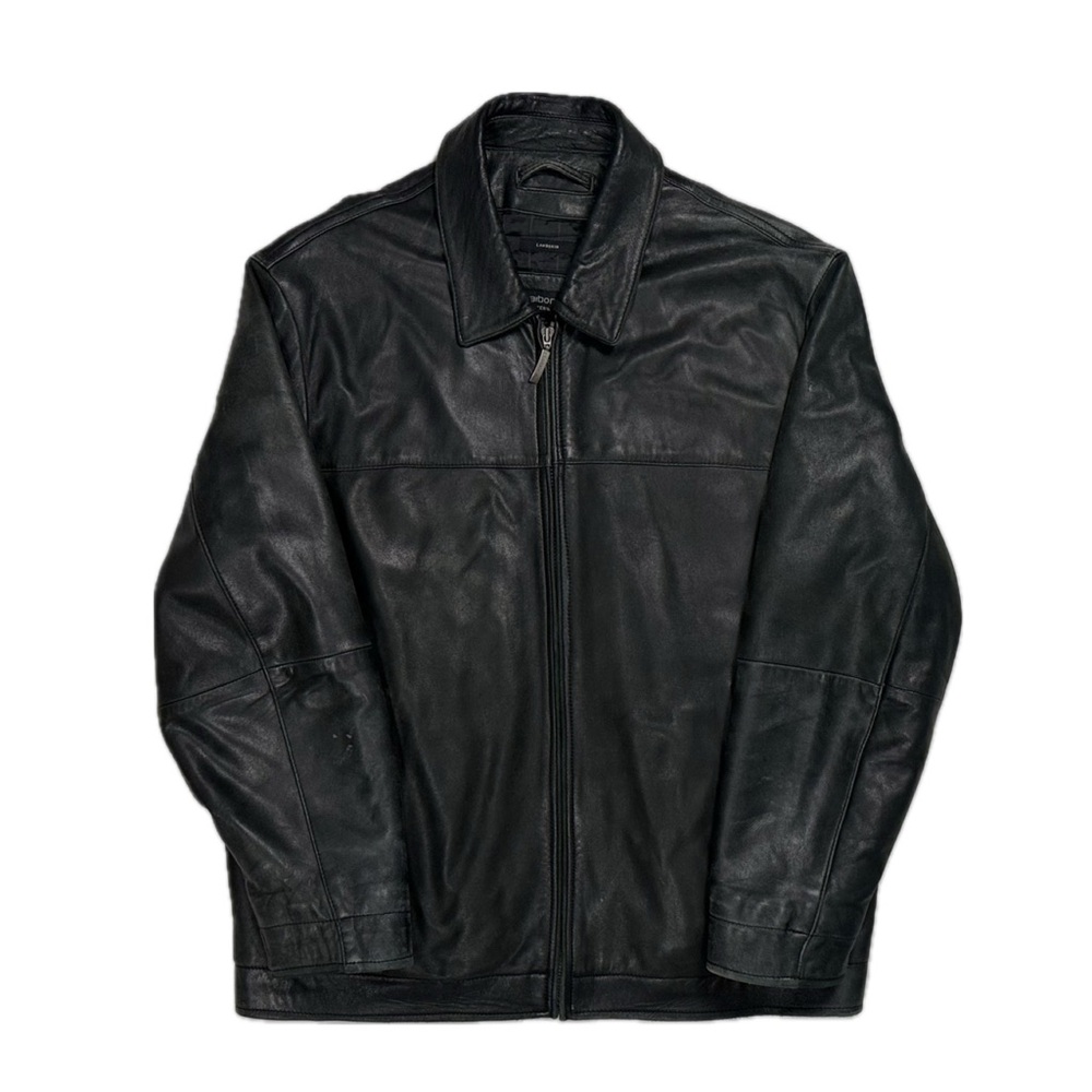 Claiborne Outerwear‎ Thinsulate black lamb skin fill zip bomber jacket men large
